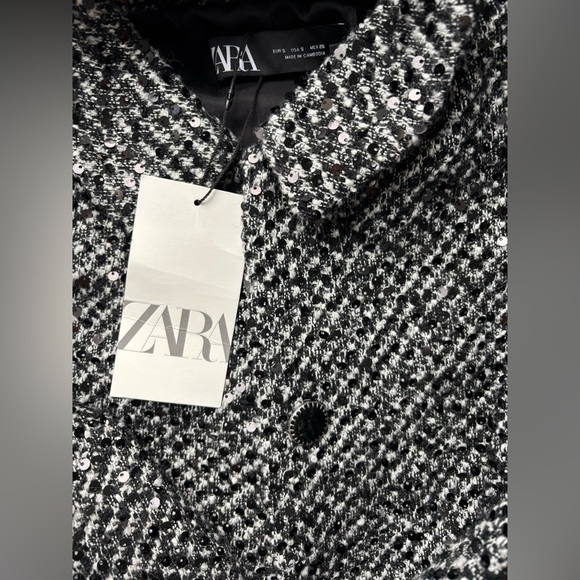 Brand new ZARA Textured Sequin Blazer S with tag on ! - Picture 10 of 13